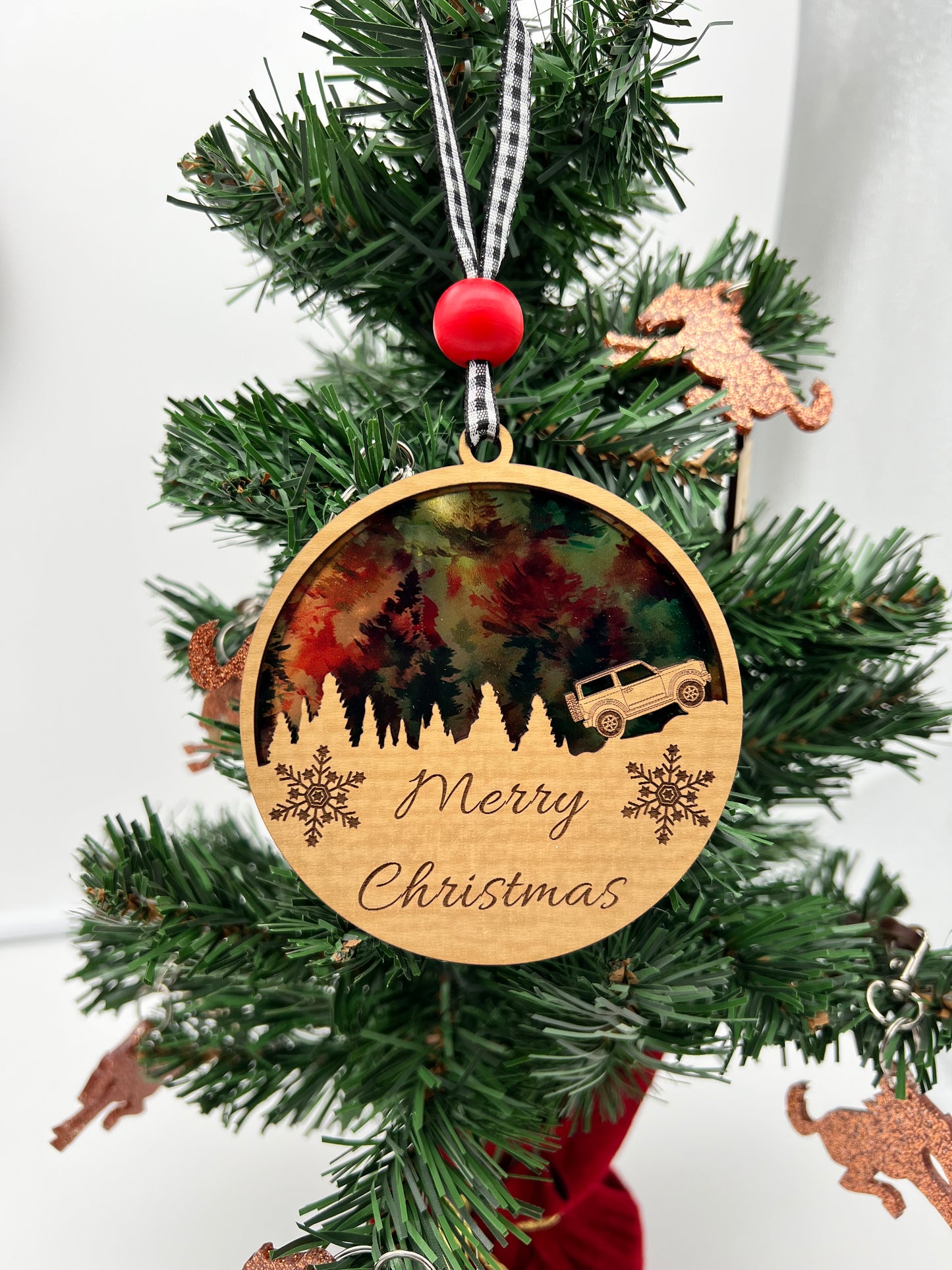 Bronco Merry Christmas Ornament