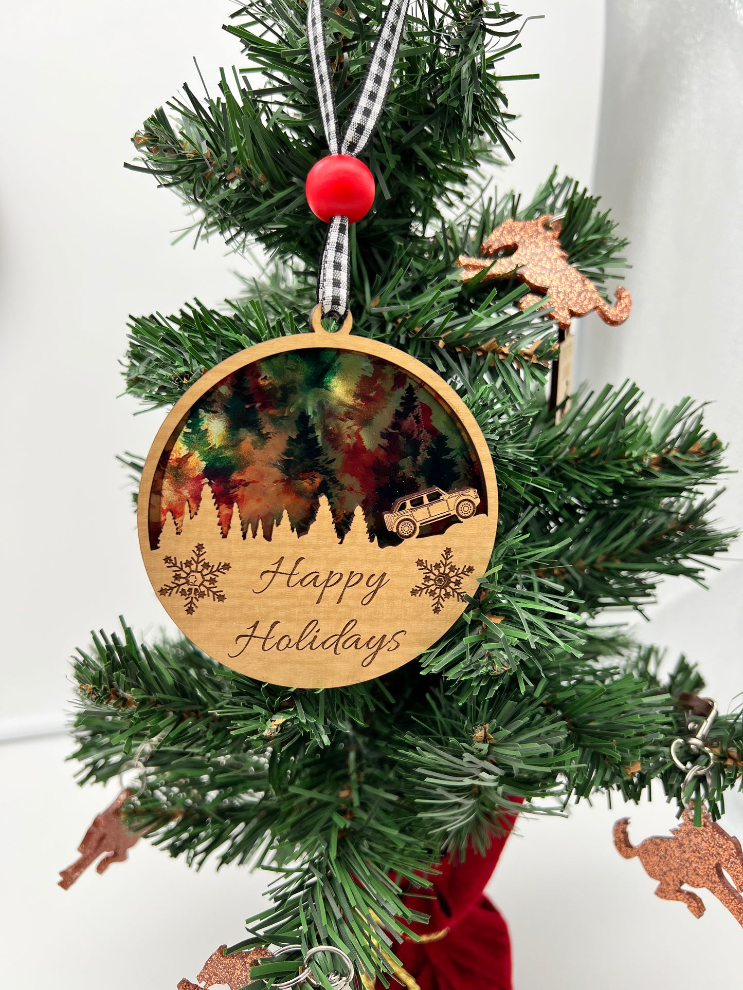 Bronco Happy Holidays Ornament