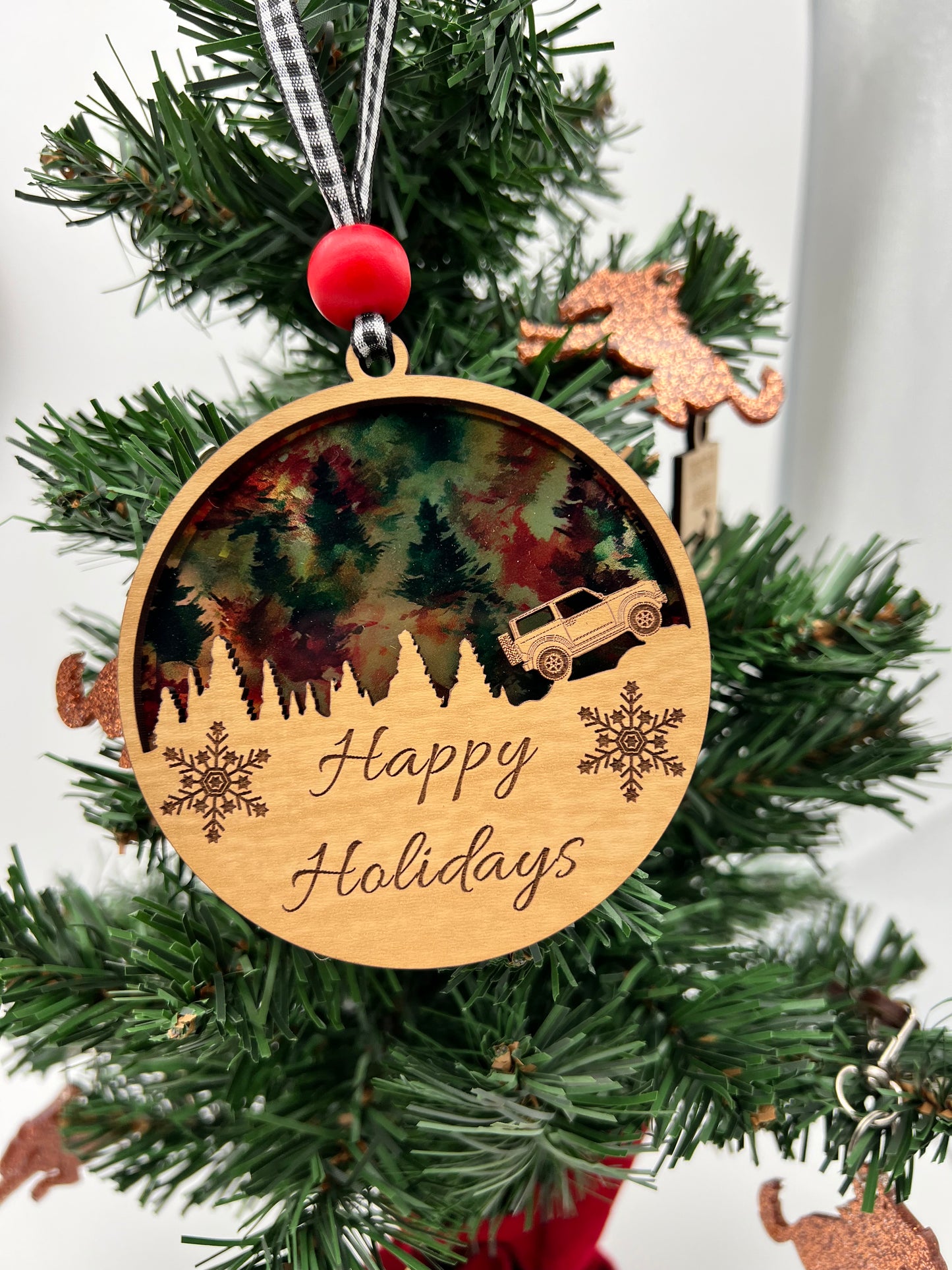 Bronco Happy Holidays Ornament