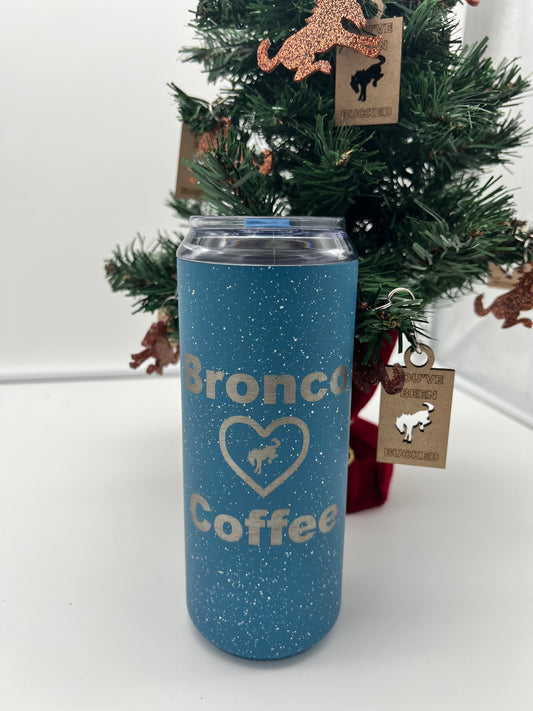 Bronco Blue Speckled Coffee Tumbler