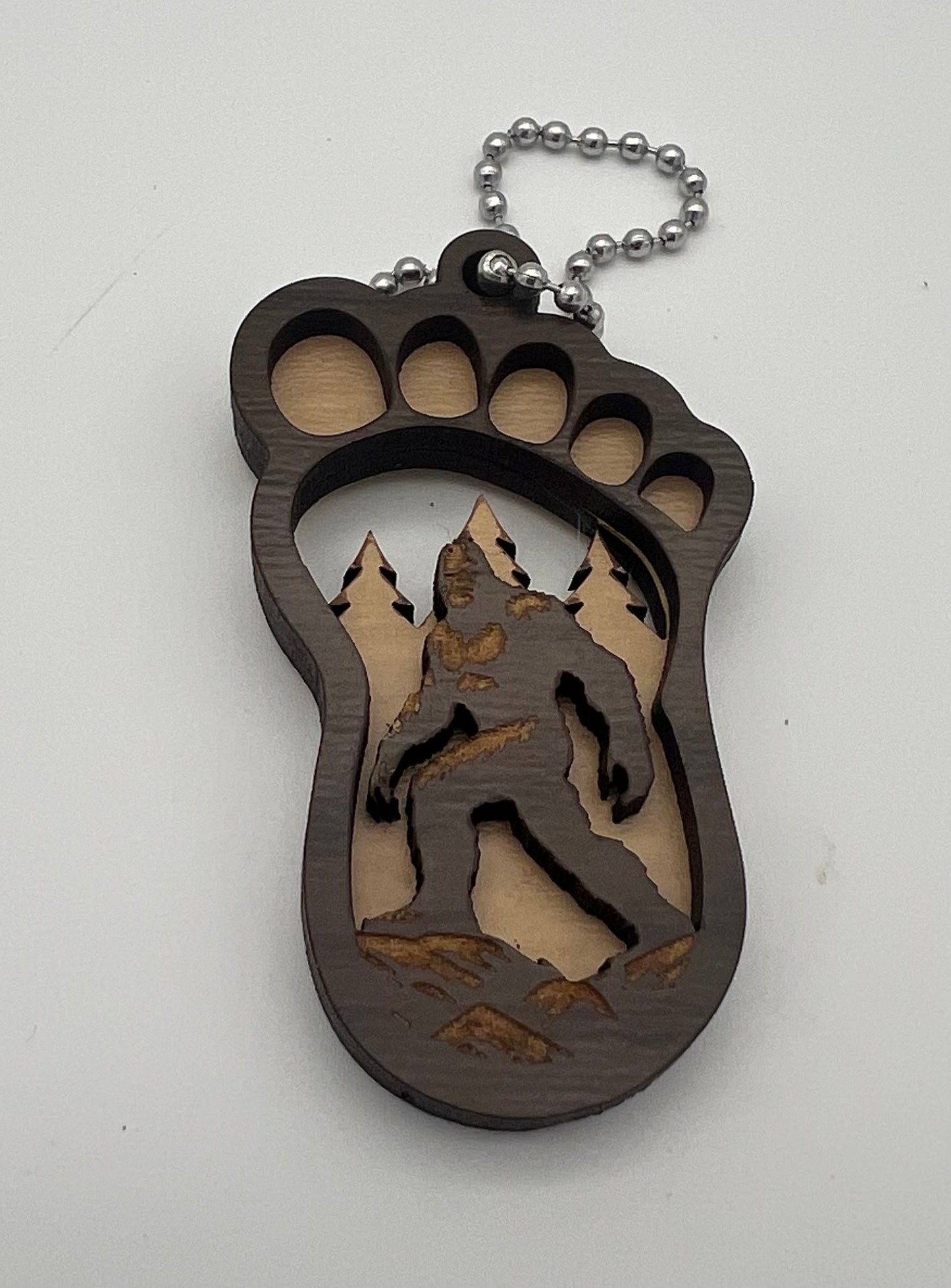 Bronco Wooden Sasquatch Keychain