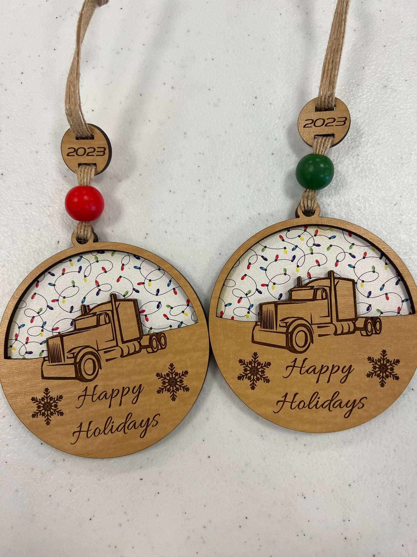 Trucker Life Multi-layer Holiday Ornaments