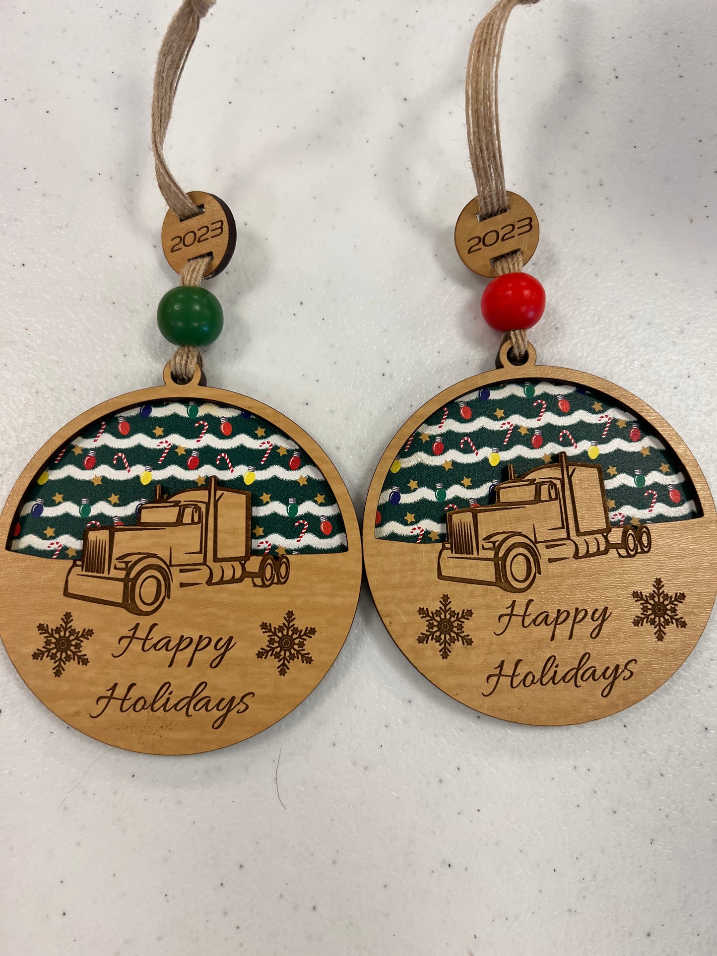 Trucker Life Multi-layer Holiday Ornaments