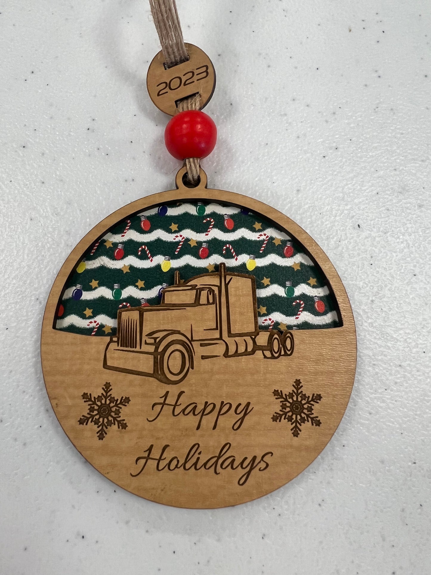 Trucker Life Multi-layer Holiday Ornaments