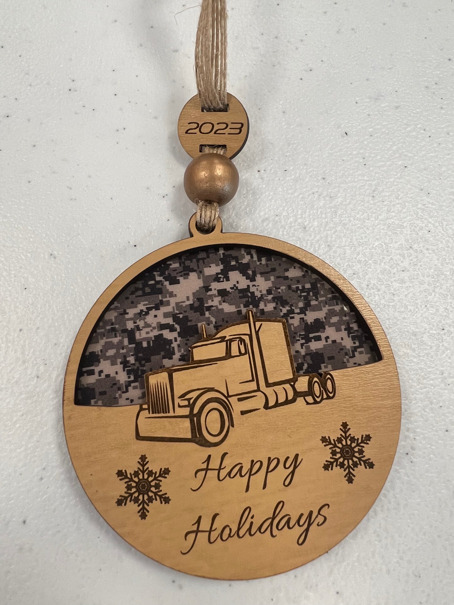 Trucker Life Multi-layer Holiday Ornaments