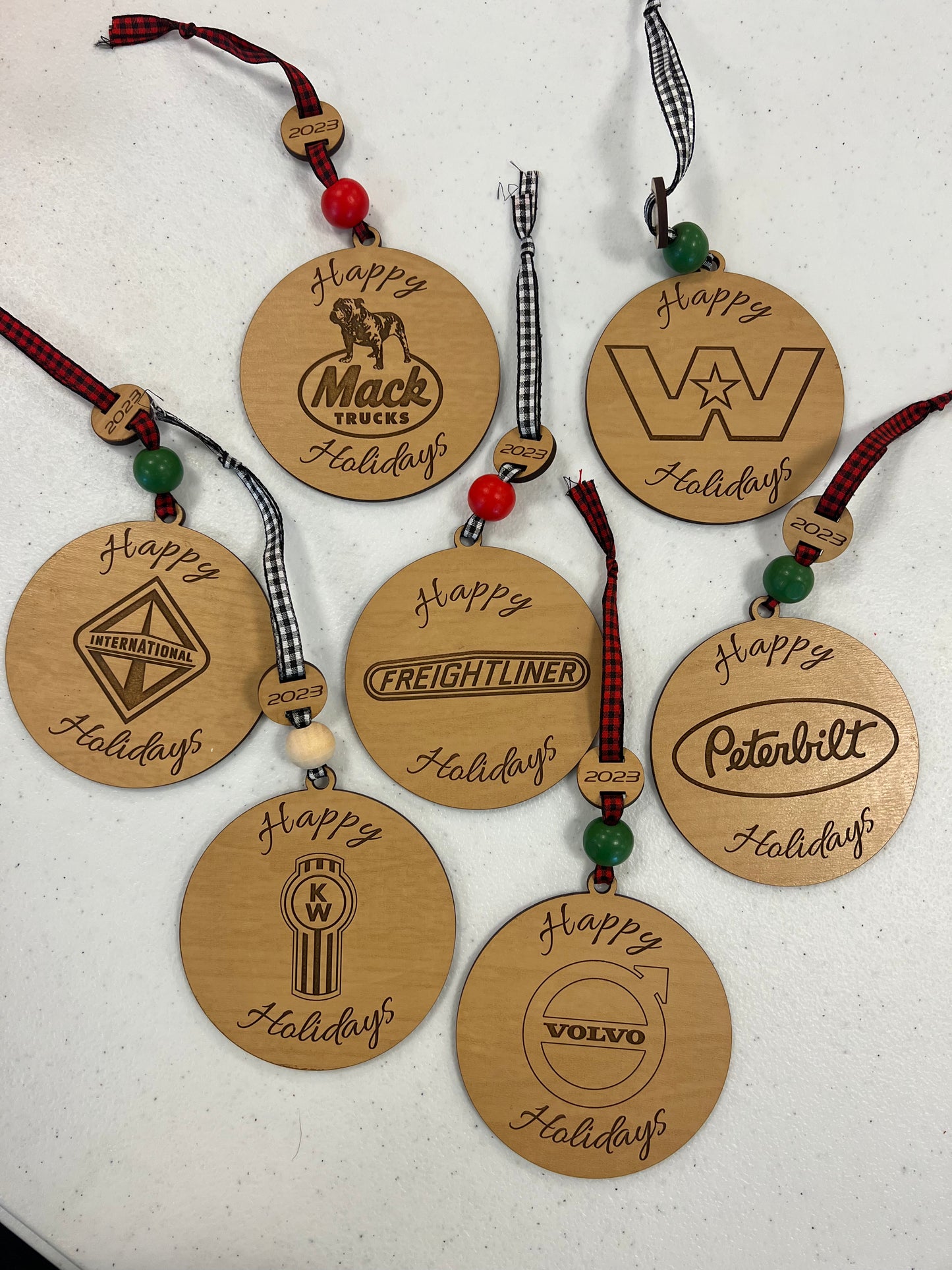 Trucker Life Logo Ornaments