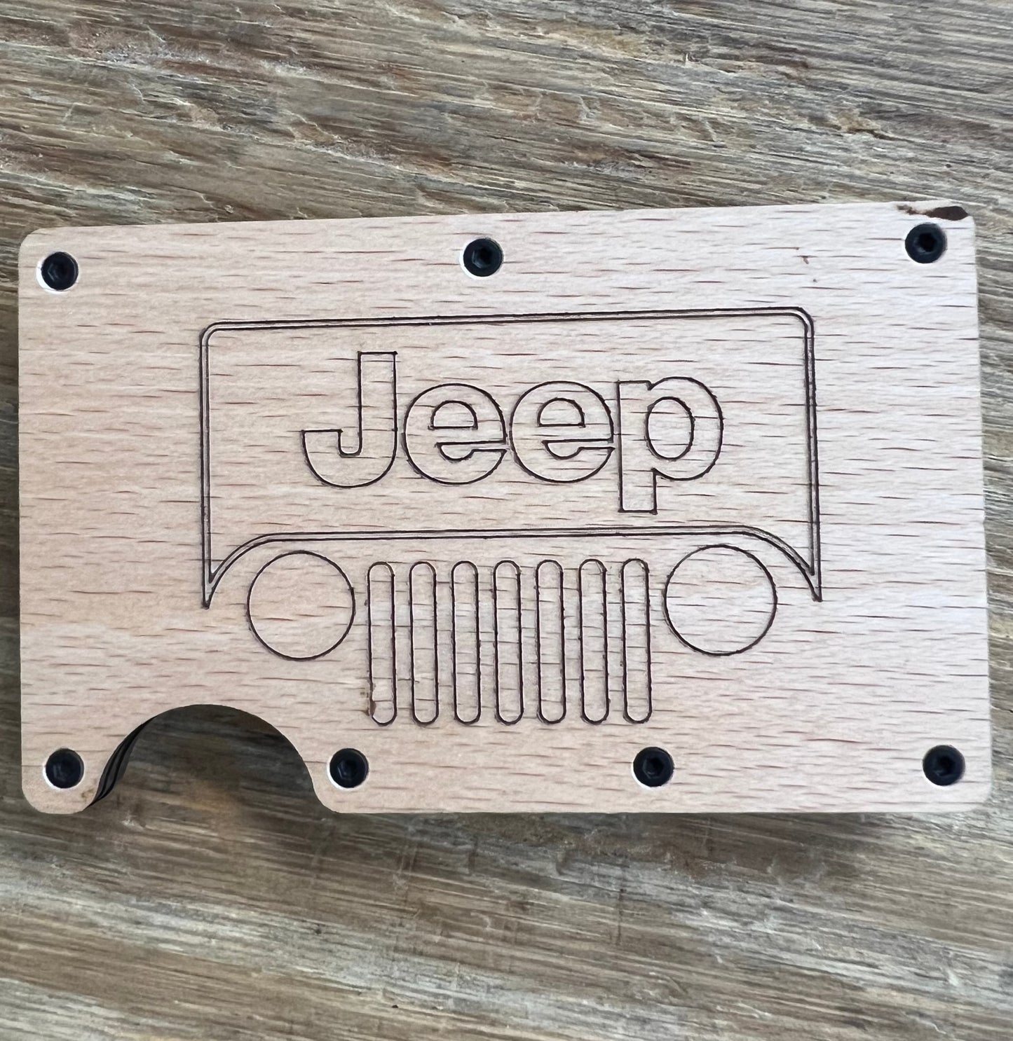 Jeep Metal and Wood Wallets