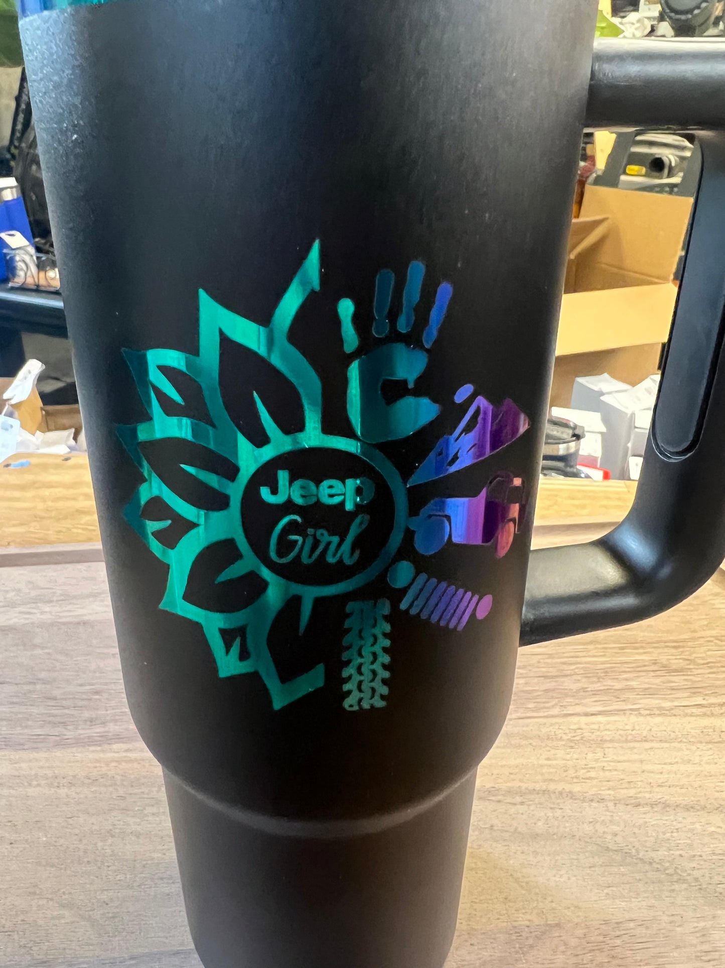 Jeep Handled 30oz Metallic Rainbow Tumblers