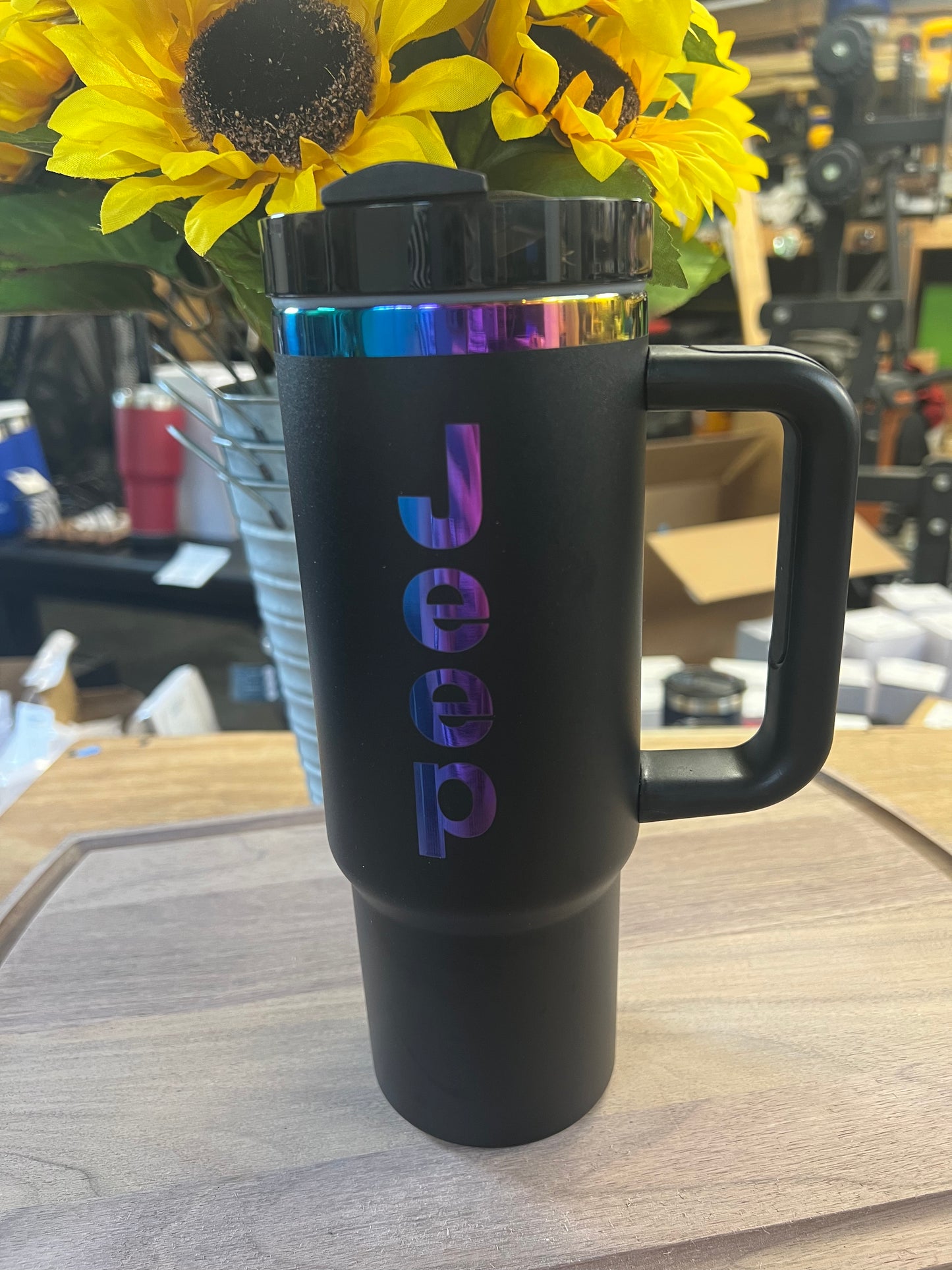 Jeep Handled 30oz Metallic Rainbow Tumblers