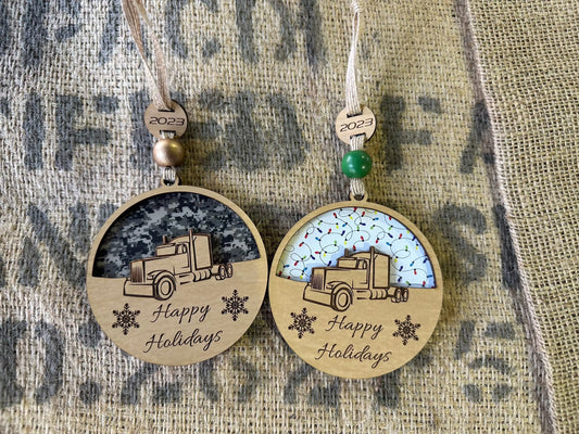 Trucker Life Multi-layer Holiday Ornaments